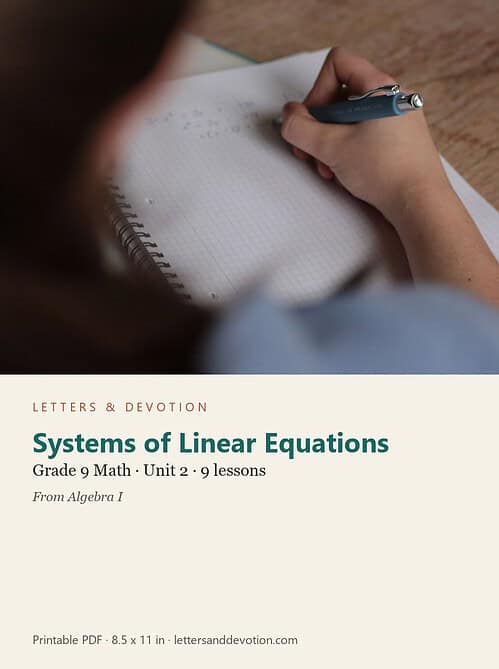 letters-devotion-g9_algebra_i-math-u2.jpg Systems of Linear Equations: Math Unit 2, Grade 9 (Letters & Devotion)