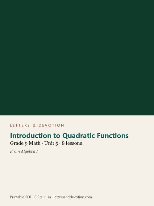 letters-devotion-g9_algebra_i-math-u5.jpg Introduction to Quadratic Functions: Math Unit 5, Grade 9 (Letters & Devotion)