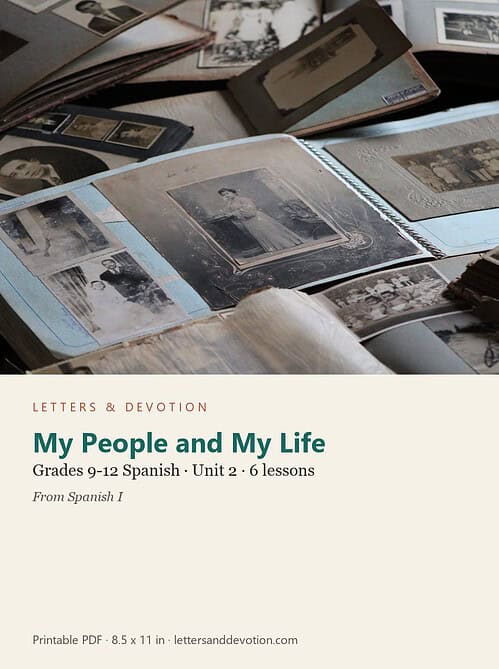 letters-devotion-g9_spanish_i-spanish-u2.jpg My People and My Life: Spanish Unit 2, Grades 9-12 (Letters & Devotion)