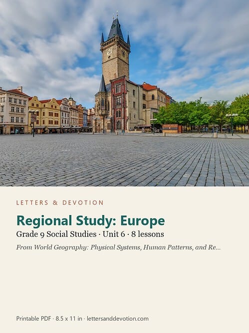 letters-devotion-g9_world_geography_physical_systems_human_patterns_and_regions-social-studies-u6.jpg Regional Study: Europe: Social Studies Unit 6, Grade 9 (Letters & Devotion)