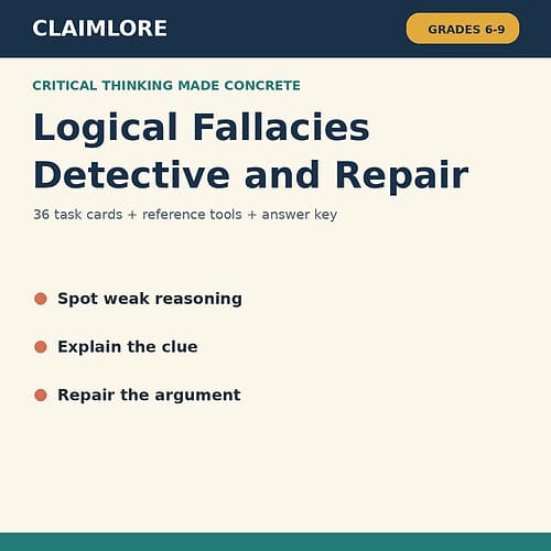 logical-fallacies-cover Logical Fallacies Activity | Detective & Repair Task Cards Grades 6-9