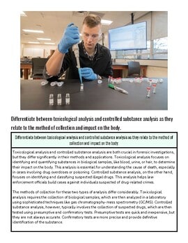 Scientist conducting laboratory analysis with test tubes and scientific equipment in a modern lab setting.