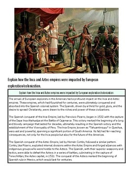 original-12176715-1.jpg Historical painting depicting the impact of European conquest on the Aztec empire with indigenous figures and Spanish conquistadors.