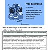Illustration of a globe and a computer with a dollar sign, representing free enterprise and market economy concepts.
