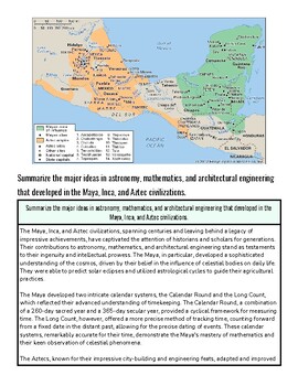 Map of the ancient Mesoamerican civilizations including the Maya, Aztec, and Olmec cultures with geographic regions and historical sites.