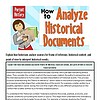 Educational poster on analyzing historical documents for homeschool history studies.
