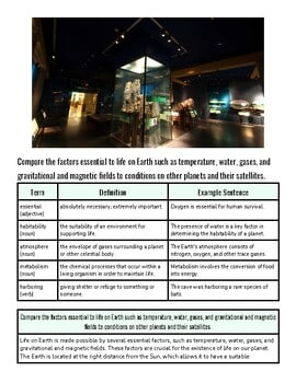 original-12287436-1.jpg Earth's climate factors including temperature, water, gases, and sunlight compared in an educational setting.
