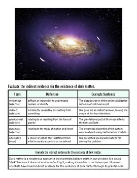 Deep space image of a galaxy with bright core and surrounding stars, illustrating the universe's vastness and dark matter concepts.