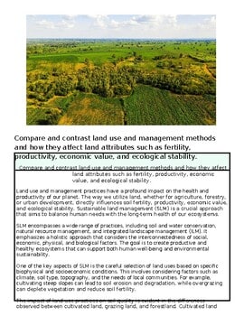 Lush green landscape with fields and trees under a partly cloudy sky, showcasing land use and management methods.
