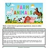 original-12476061-1.jpg Colorful farm animals including a cow, pig, horse, goat, and duck with the text 'Farm Animals' on a bright background.