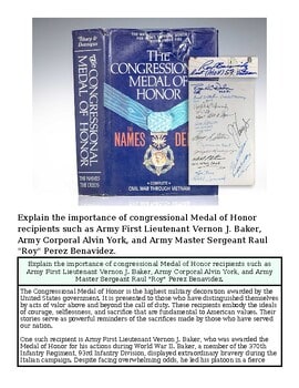 Congressional Medal of Honor and related documents from Homeschool Resource Co.