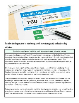 Homeschool Resource Co. credit report with a high score of 760 and an 'Excellent' rating, emphasizing the importance of monitoring credit reports regularly.
