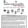 Making Sense of History educational poster with historical figures and timeline for homeschool learning.