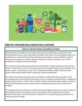 Colorful illustration of various fitness and health equipment including dumbbells, a bicycle, a water bottle, and a stopwatch on a green background.