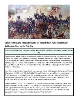 Explaining Constitutional Issues of States' Rights The Nullification Crisis