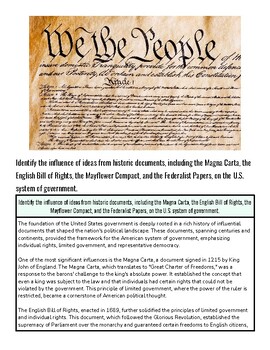 Historical image of the U.S. Constitution with handwritten text and parchment background.