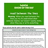 Homeschool Resource Co. educational image featuring English idiom 'read between the lines' with a green background and white text.