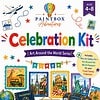 Celebration Kit – Paintbox Adventures Colorful Celebration Kit image featuring travel-themed art supplies and world landmarks for kids 4-8 from Homeschool Resource Co.