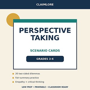 Perspective Taking Scenario Cards | Grades 3-6 | ClaimLore