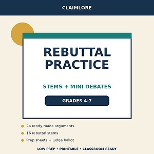 Rebuttal Sentence Stems and Mini Debate Activities | Grades 4-7