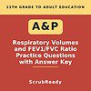 scrubready-nursing-a-p-ii-pulmonary-function-and-respiratory-volume-calculation.jpg Educational book cover on respiratory volumes and FEV1/FVC ratio practice questions for 11th grade to adult students.