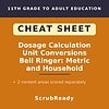 scrubready-nursing-nursing-unit-conversions-quick-sheet-metric-and-household-me.jpg Homeschool Resource Co. cheat sheet on dosage calculation, unit conversions, and bell ringer activities for 11th grade to adult education.