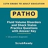 scrubready-nursing-pathophysiology-for-nursing-students-fluid-volume-disorders-.jpg Educational book cover on fluid volume disorders and shock states for 11th grade to adult education, featuring practice questions and answer key.