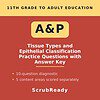 scrubready-nursing-tissues-and-epithelial-classification-anatomy-and-physiology.jpg Educational resource cover page for tissue types and epithelial classification practice questions with answer key, suitable for homeschool and adult education.