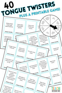 Tongue Twisters for Kids- Printable Game